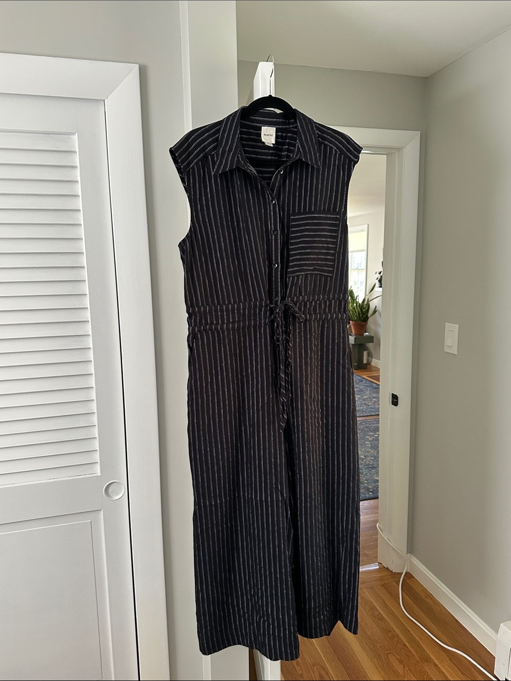 Maeve black and white stripped jumpsuit - Picture 2 of 7